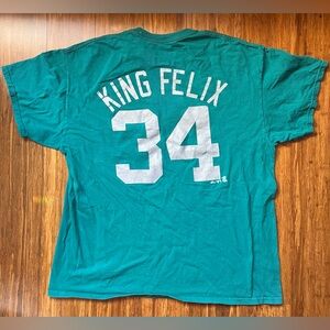 Teal King Felix Mariners #34 T-Shirt